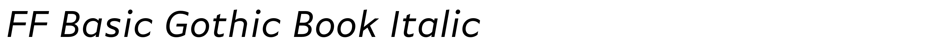 FF Basic Gothic Book Italic
